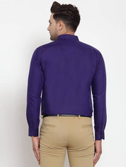 Indian Needle Purple Men's Cotton Solid Button Down Formal Shirts - SF_713Purple_S