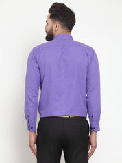 Indian Needle Purple Men's Cotton Solid Button Down Formal Shirts - SF_734Voilet_S