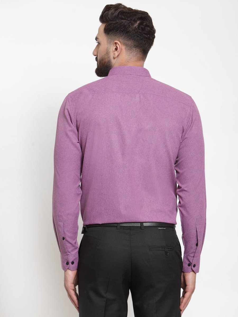 Indian Needle Purple Men's Cotton Solid Button Down Formal Shirts - SF_734Purple_S
