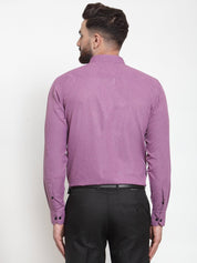Indian Needle Purple Men's Cotton Solid Button Down Formal Shirts - SF_734Purple_S