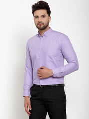 Indian Needle Purple Men's Cotton Solid Button Down Formal Shirts - SF_713Light-Purple_S