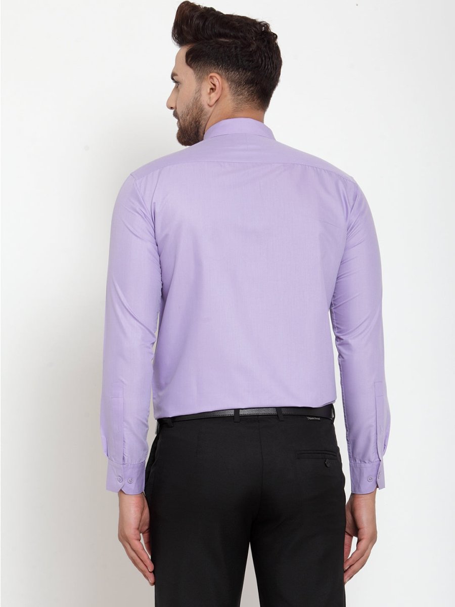Indian Needle Purple Men's Cotton Solid Button Down Formal Shirts - SF_713Light-Purple_S