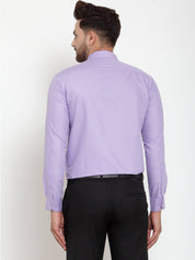 Indian Needle Purple Men's Cotton Solid Button Down Formal Shirts - SF_713Light-Purple_S