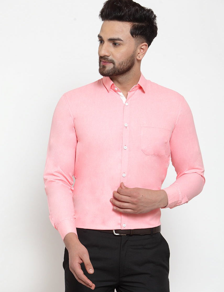 Indian Needle Red Formal Shirt with white detailing - SF_419Red_S