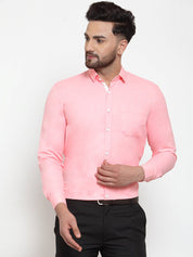 Indian Needle Red Formal Shirt with white detailing - SF_419Red_S