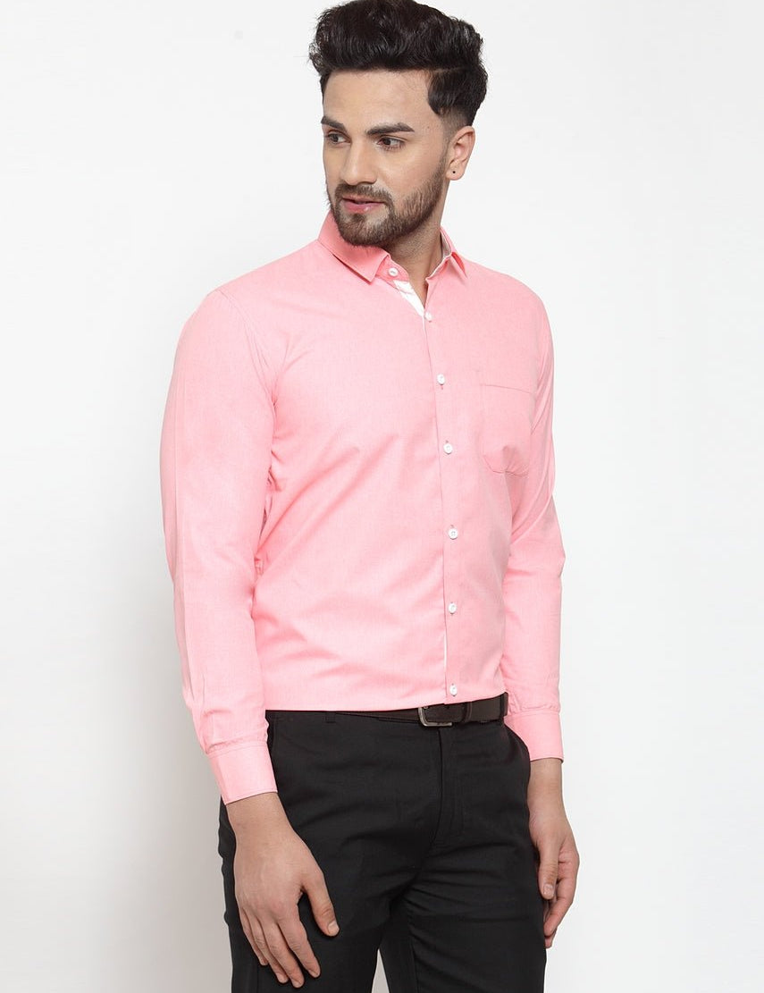 Indian Needle Red Formal Shirt with white detailing - SF_419Red_S