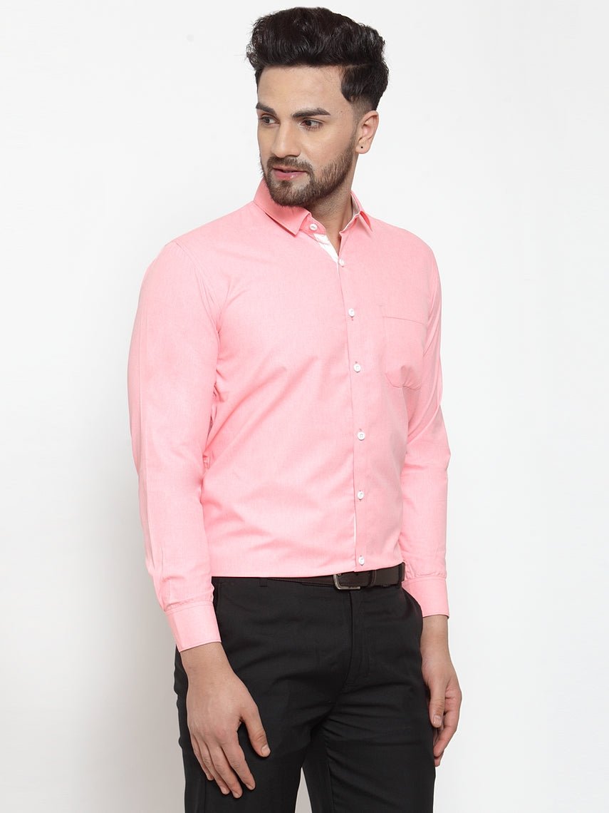 Indian Needle Red Formal Shirt with white detailing - SF_419Red_S