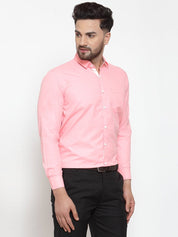 Indian Needle Red Formal Shirt with white detailing - SF_419Red_S
