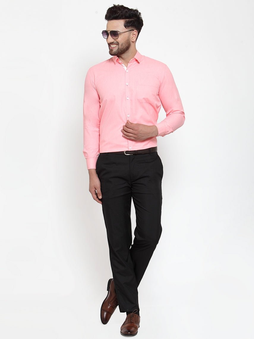 Indian Needle Red Formal Shirt with white detailing - SF_419Red_S