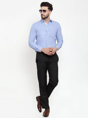 Indian Needle Sky Blue Formal Shirt with white detailing - SF_419Sky_S