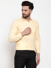 Indian Needle Yellow Formal Shirt with white detailing - SF_419Yellow_S