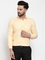 Indian Needle Yellow Formal Shirt with white detailing - SF_419Yellow_S