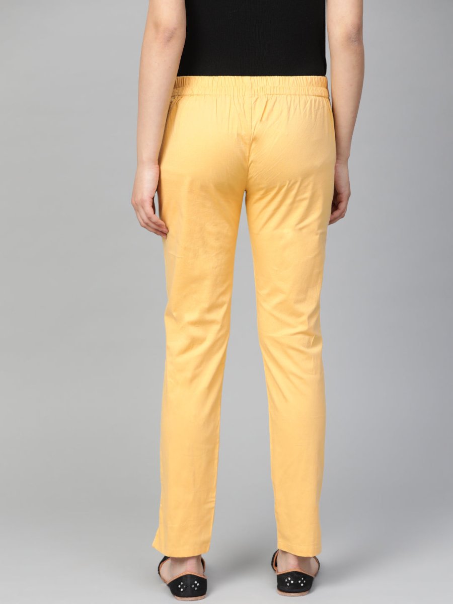 Jompers Women Beige Smart Slim Fit Solid Regular Trousers - JOP_2119_Beige_S
