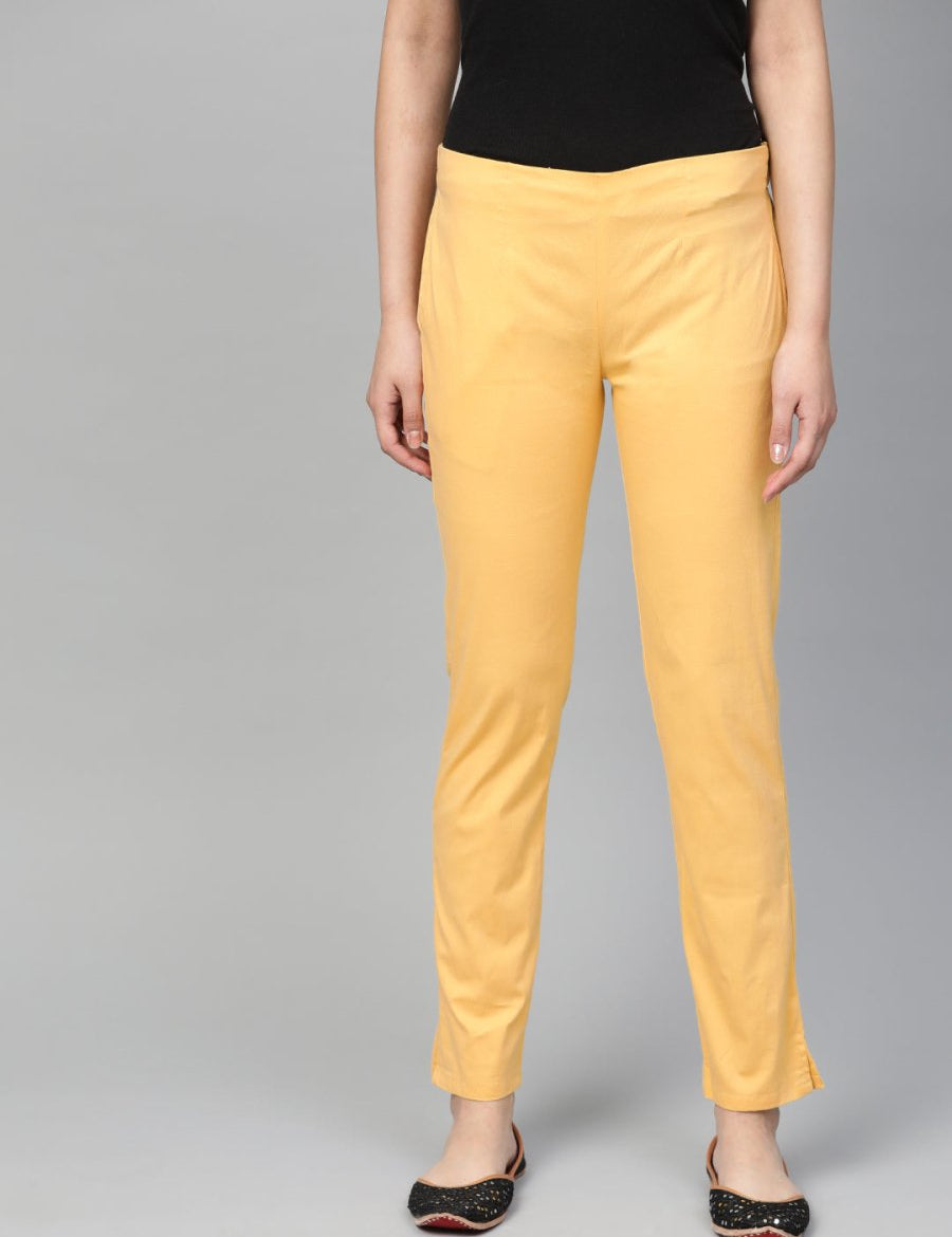 Jompers Women Beige Smart Slim Fit Solid Regular Trousers - JOP_2119_Beige_S
