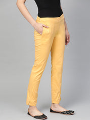Jompers Women Beige Smart Slim Fit Solid Regular Trousers - JOP_2119_Beige_S