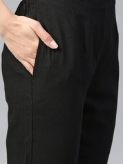 Jompers Women Black & Grey Solid Kurta with Trousers & Dupatta - JOKS_D17Gry_1362_Black_S