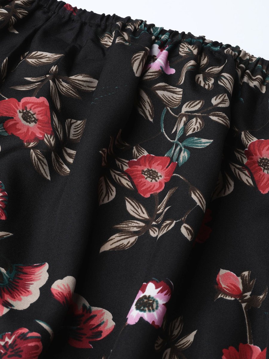 Jompers Women Black Printed Bardot Top - JOT_7003_Black_XS