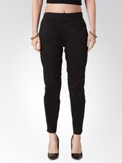 Jompers Women Black Smart Slim Fit Solid Regular Trousers - JOP_2119_Black_S