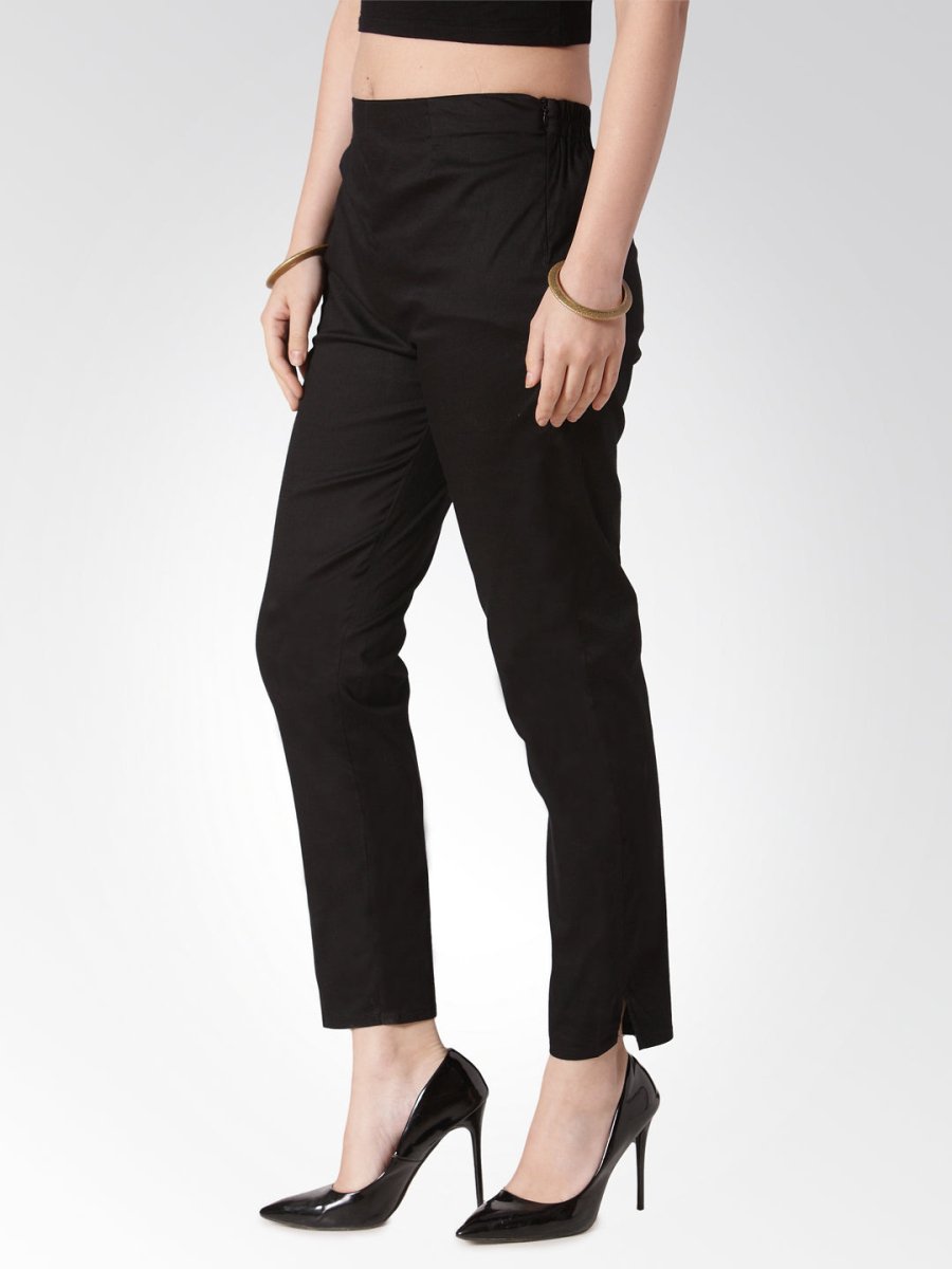Jompers Women Black Smart Slim Fit Solid Regular Trousers - JOP_2119_Black_S