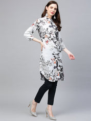 Jompers Women Blue & Black Printed Summer-cool A-line Kurta - JOK_1225_Blue_S