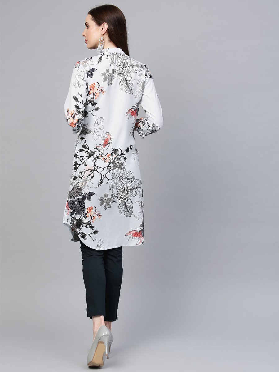 Jompers Women Blue & Black Printed Summer-cool A-line Kurta - JOK_1225_Blue_S