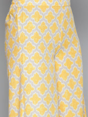 Jompers Women Ethnic Motifs Printed Kurta with Palazzos - JOKPL_1498_Yellow_S