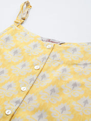 Jompers Women Ethnic Motifs Printed Kurta with Palazzos - JOKPL_1498_Yellow_S