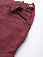 Jompers Women Maroon & Grey Solid Kurta with Trousers & Dupatta - JOKS_D17Gry_1362_Maroon_S