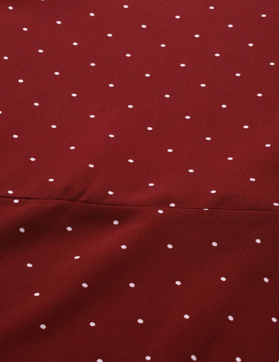Jompers Women Maroon & White Polka Dots Print Bell Sleeves Anarkali Kurta - JOK_1382_Maroon_S