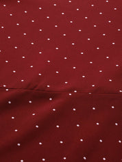 Jompers Women Maroon & White Polka Dots Print Bell Sleeves Anarkali Kurta - JOK_1382_Maroon_S