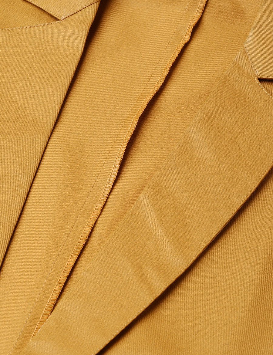 Jompers Women Mustard Solid Single-Breasted Smart Casual Blazer - JOB_6001_Mustard_XS