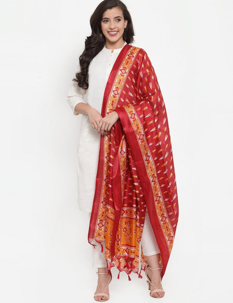 Jompers Women Off-White Solid Kurta with Trousers & Dupatta - JOKS_D8R_1332_Off-White_S