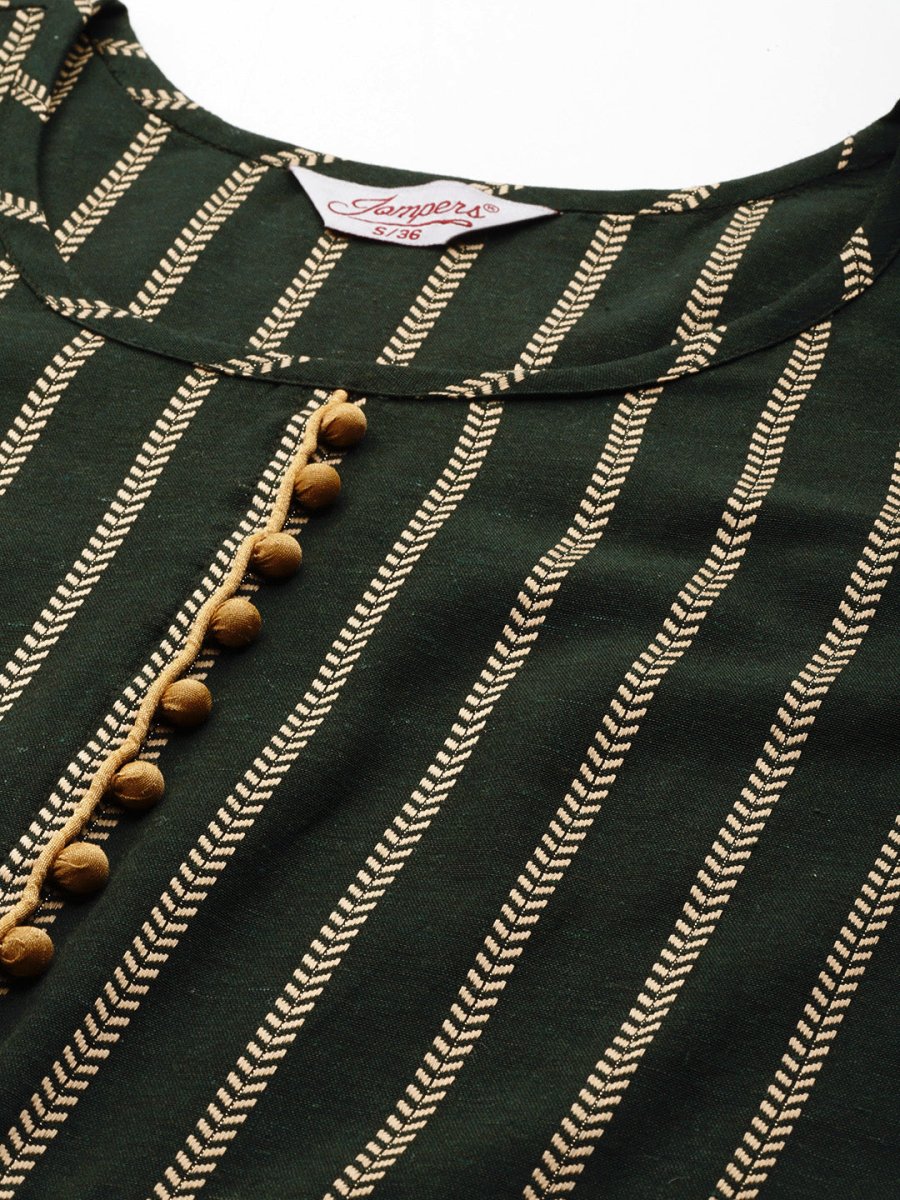 Jompers Women Olive Green Embroidered Regular Kurta with Trousers & With Dupatta - JOKS_D46G_1506_Green_S