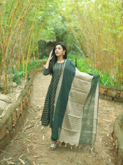 Jompers Women Olive Green Embroidered Regular Kurta with Trousers & With Dupatta - JOKS_D46G_1506_Green_S
