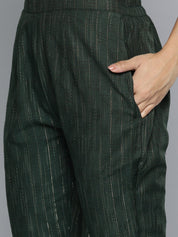 Jompers Women Olive Green Embroidered Regular Kurta with Trousers & With Dupatta - JOKS_D46G_1506_Green_S