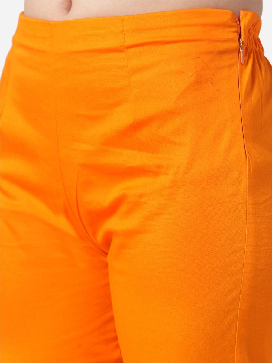 Jompers Women Orange Smart Slim Fit Solid Regular Trousers - JOP_2119_Orange_S