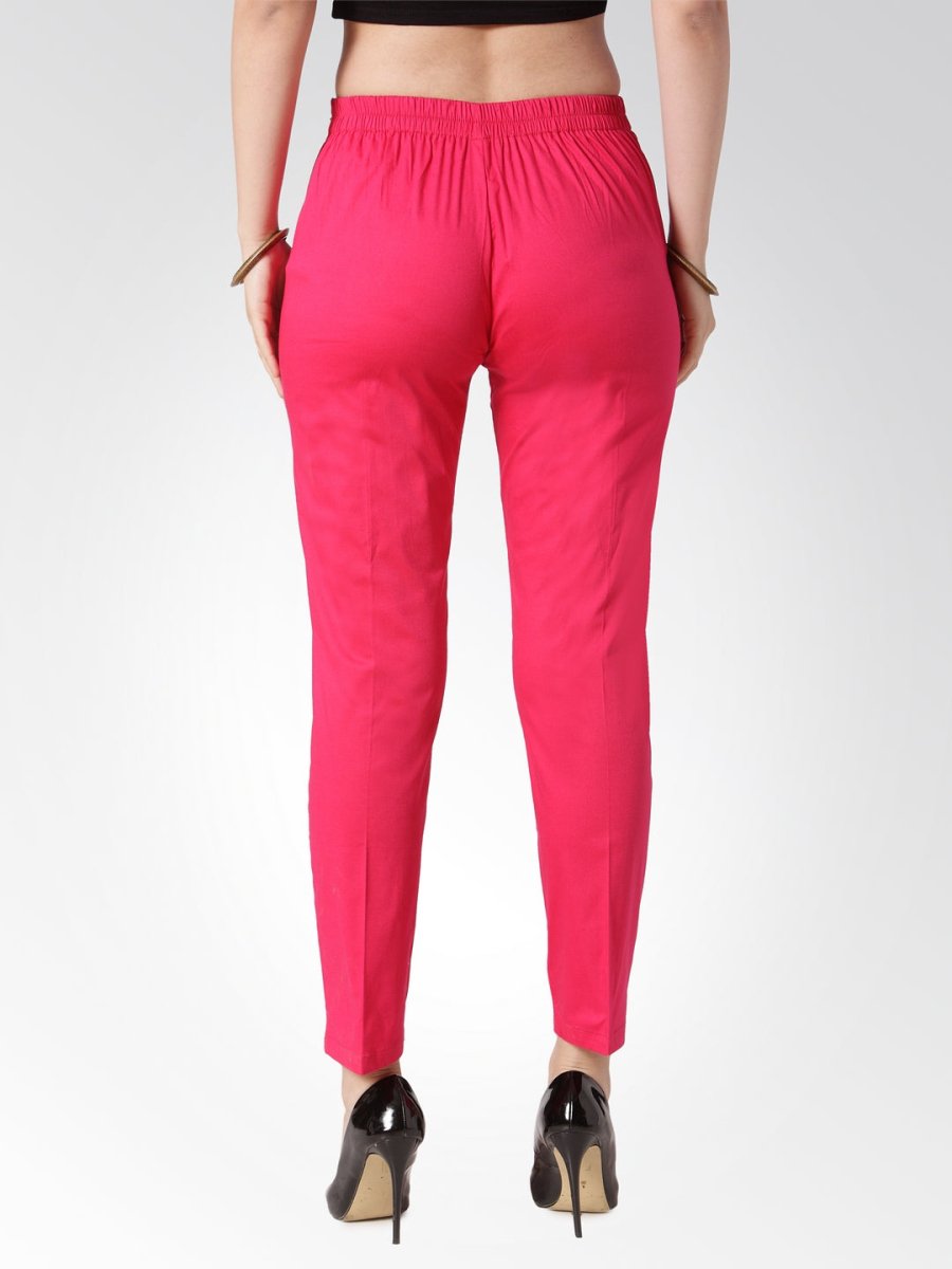 Jompers Women Pink Smart Slim Fit Solid Regular Trousers - JOP_2119_Pink_S