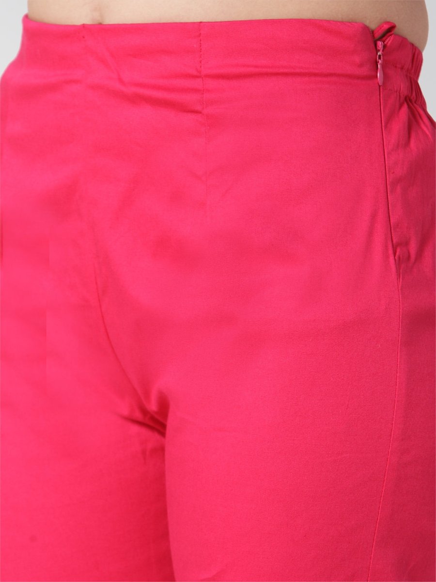 Jompers Women Pink Smart Slim Fit Solid Regular Trousers - JOP_2119_Pink_S