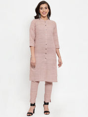 Jompers Women Pink Solid Kurta with Trousers & Dupatta - JOKS_D8P_1332_Pink_S