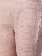 Jompers Women Pink Woven Design Kurta with Trousers - JOKS_1332_Pink_S