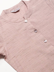 Jompers Women Pink Woven Design Kurta with Trousers - JOKS_1332_Pink_S