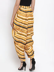 Jompers Women Yellow and Blue Stripped Dhoti - JOD_2131_Yellow_S
