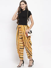 Jompers Women Yellow and Blue Stripped Dhoti - JOD_2131_Yellow_S