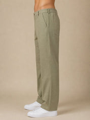 Linen Relaxed-Fit Regular Trousers for Men - INGP_308Pista_30