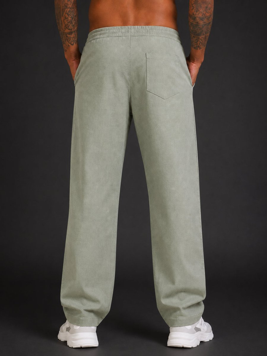 Linen Relaxed-Fit Regular Trousers for Men - INGP_306Pista_30