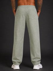 Linen Relaxed-Fit Regular Trousers for Men - INGP_306Pista_30