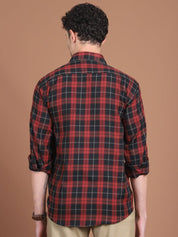 Maroon Checked Cotton Shirt for Men - SF_9030Maroon_S