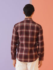 Maroon Checked Cotton Shirt for Men - SF_9012Maroon_S