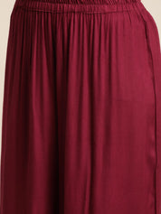 Maroon Embroidered Women Kurta with Sharara - JOKPS_1448_Maroon_S