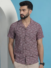 Maroon Printed Half Sleeve Shirt for Men - SF_935Maroon_S
